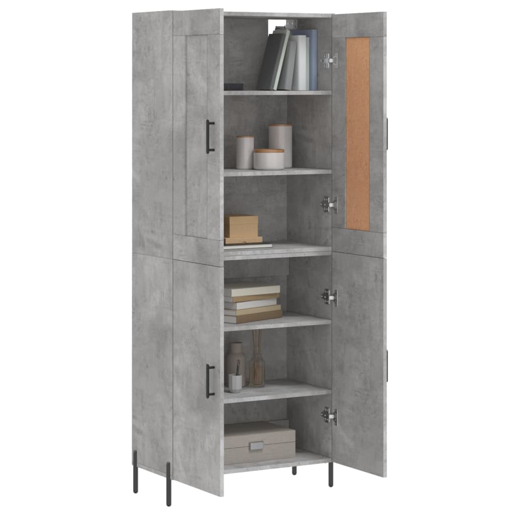 Credenza Grigio Cemento 69,5x34x180 cm in Legno Multistratocod mxl 78113