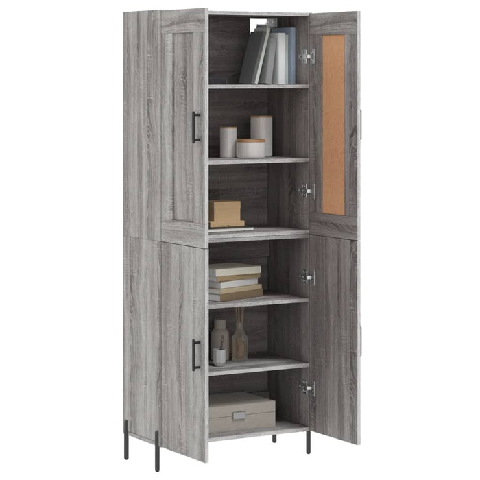 Credenza Grigio Sonoma 69,5x34x180 cm in Legno Multistrato 3199567