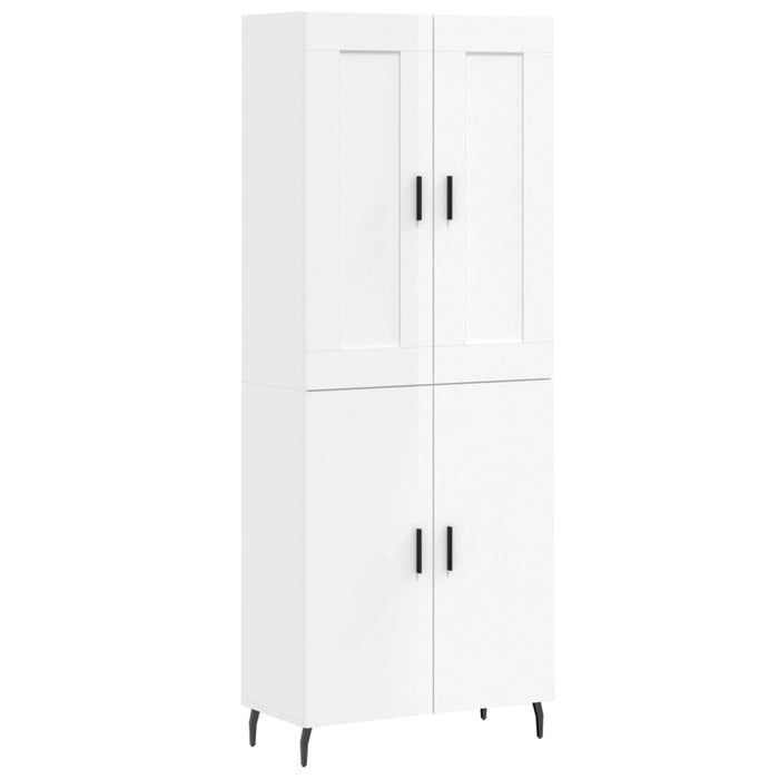 Credenza Bianco Lucido 69,5x34x180 cm in Legno Multistrato 3199571