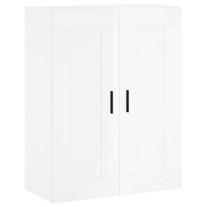 Credenza Bianco Lucido 69,5x34x180 cm in Legno Multistrato 3199571