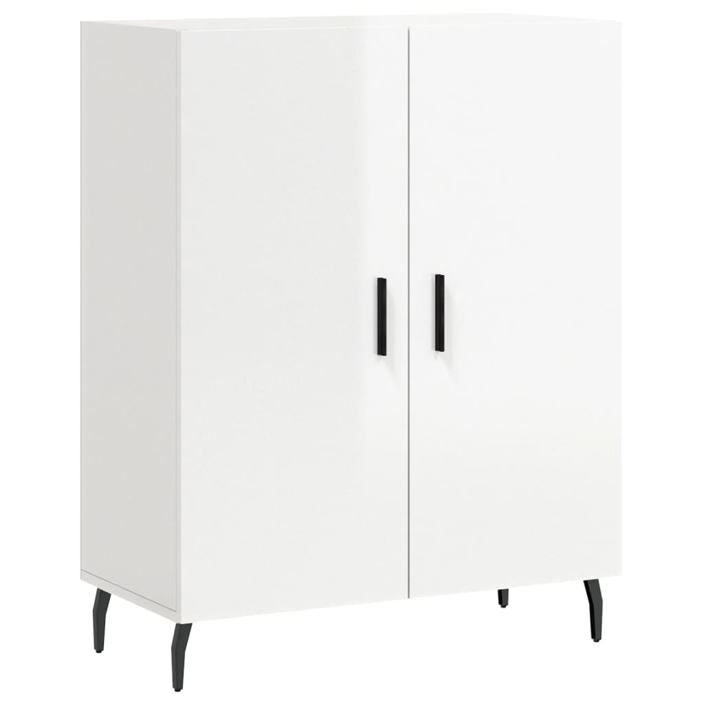 Credenza Bianco Lucido 69,5x34x180 cm in Legno Multistrato 3199571