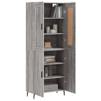 Credenza Grigio Sonoma 69,5x34x180 cm in Legno Multistrato 3199575