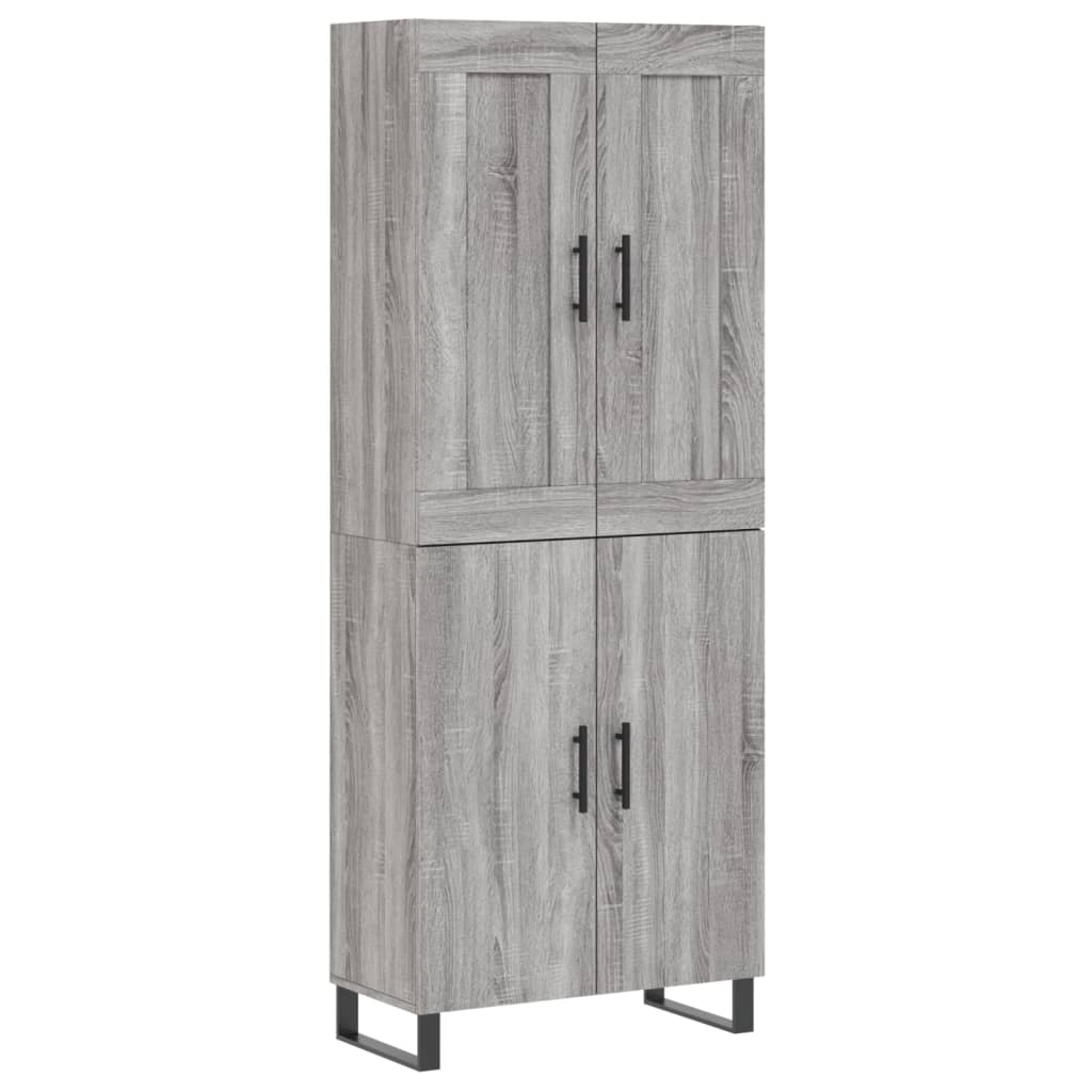 Credenza Grigio Sonoma 69,5x34x180 cm in Legno Multistrato 3199583