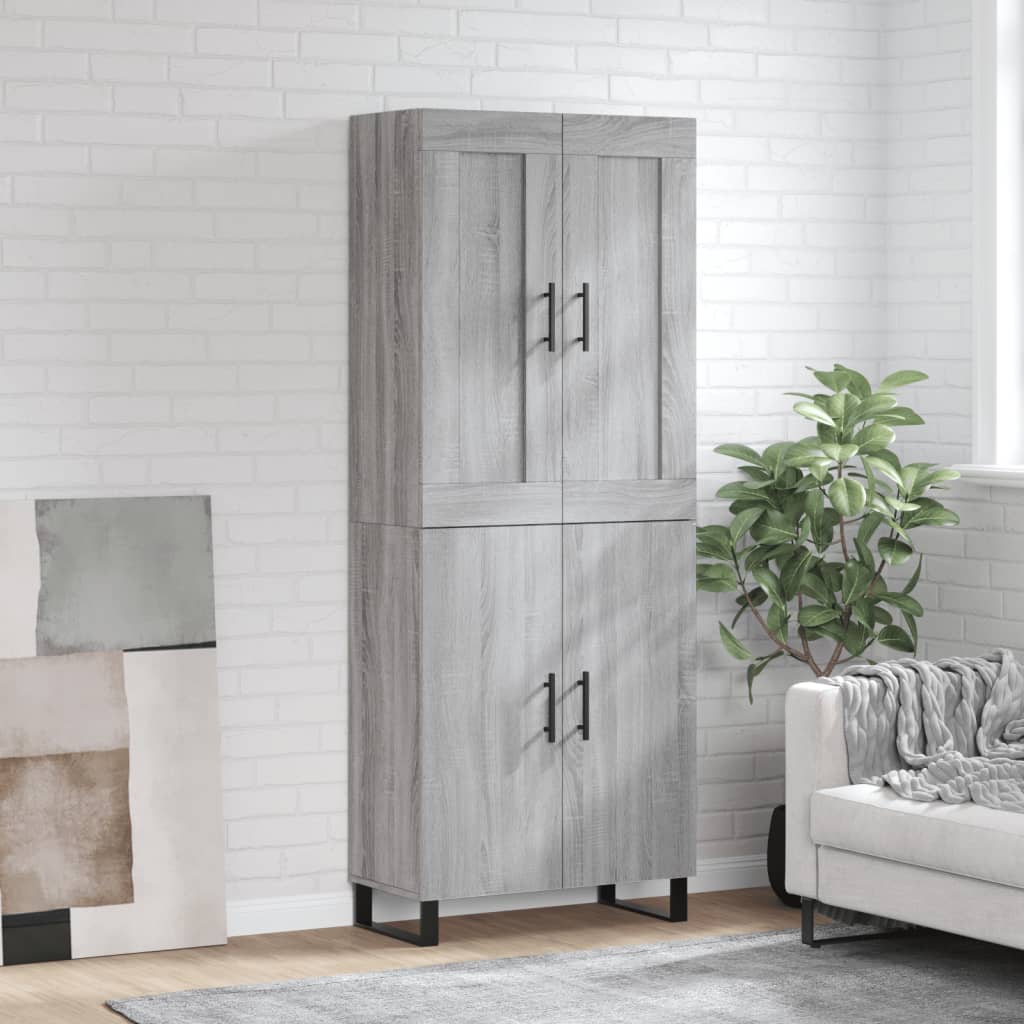 Credenza Grigio Sonoma 69,5x34x180 cm in Legno Multistrato 3199583