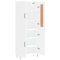 Credenza Bianco Lucido 69,5x34x180 cm in Legno Multistrato 3199587