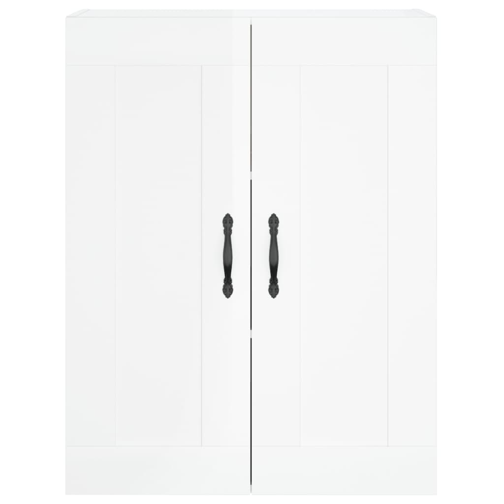 Credenza Bianco Lucido 69,5x34x180 cm in Legno Multistrato 3199587