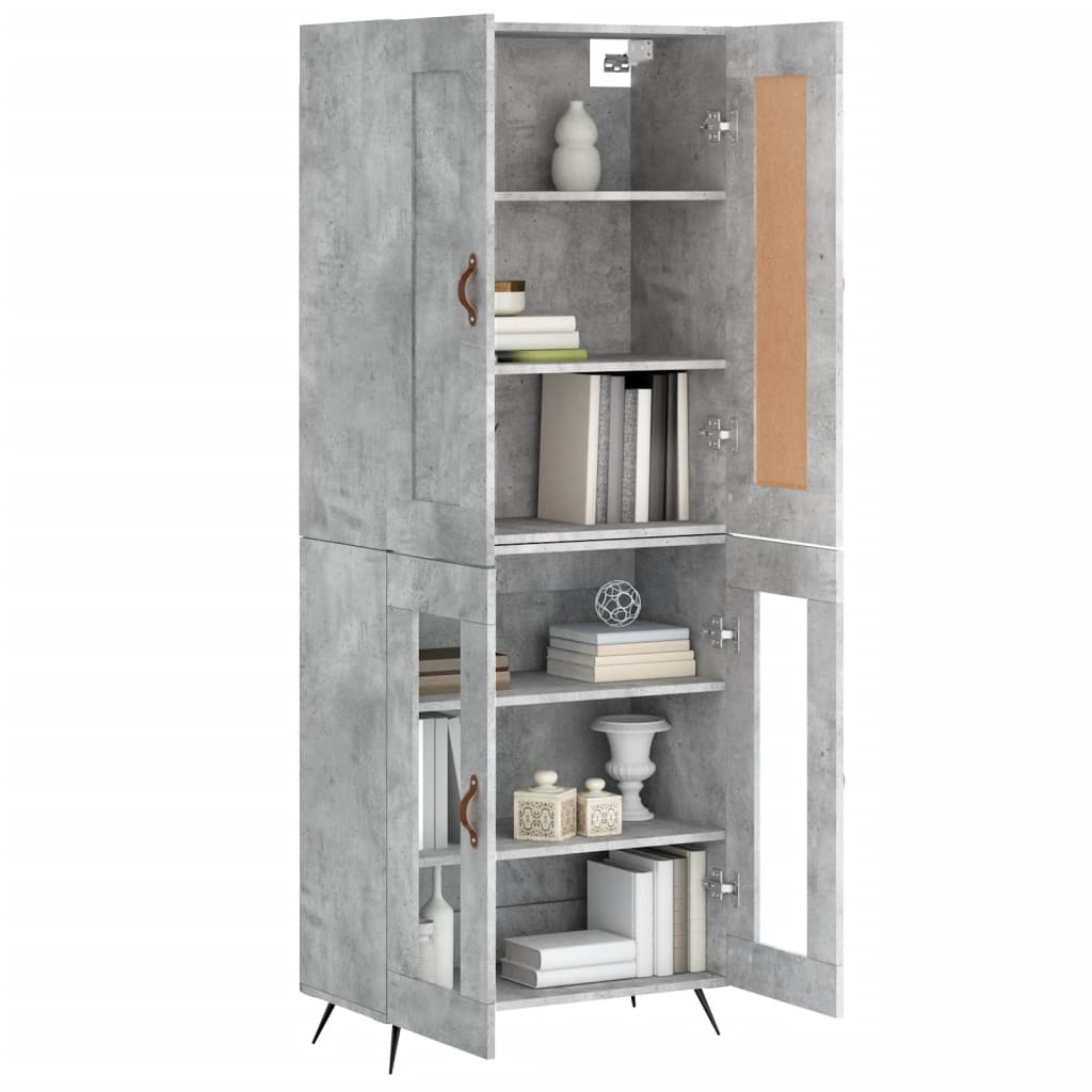 Credenza Grigio Cemento 69,5x34x180 cm in Legno Multistrato 3199597