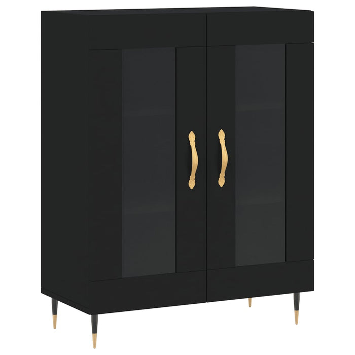 Credenza Nera 69,5x34x180 cm in Legno Multistrato 3199602