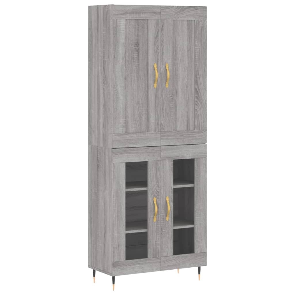 Credenza Grigio Sonoma 69,5x34x180 cm in Legno Multistrato 3199607