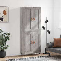 Credenza Grigio Sonoma 69,5x34x180 cm in Legno Multistrato 3199663