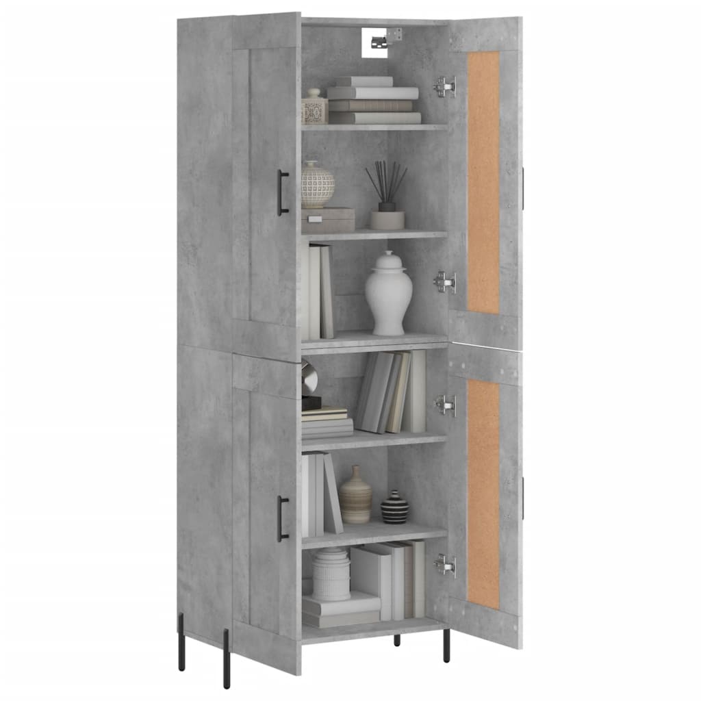 Credenza Grigio Cemento 69,5x34x180 cm in Legno Multistrato 3199693