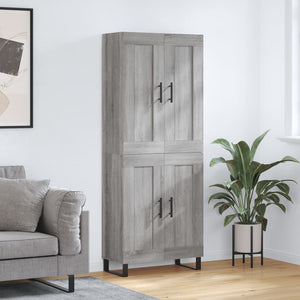 Credenza Grigio Sonoma 69,5x34x180 cm in Legno Multistrato 3199711