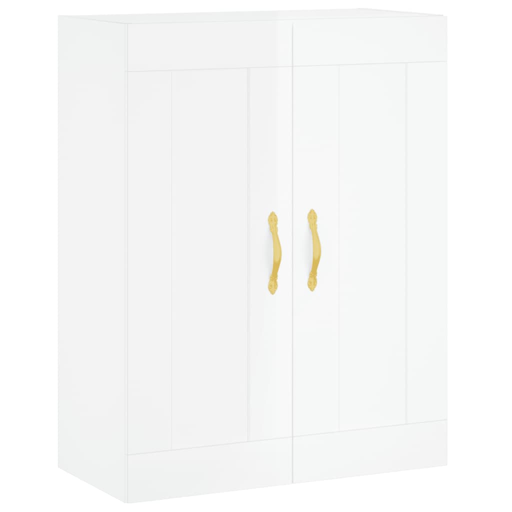 Credenza Bianco Lucido 69,5x34x180 cm in Legno Multistrato 3199731