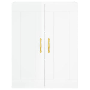 Credenza Bianco Lucido 69,5x34x180 cm in Legno Multistrato 3199731