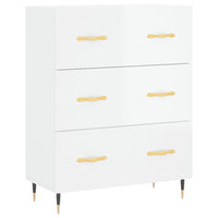 Credenza Bianco Lucido 69,5x34x180 cm in Legno Multistrato 3199731