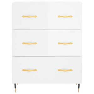 Credenza Bianco Lucido 69,5x34x180 cm in Legno Multistrato 3199731