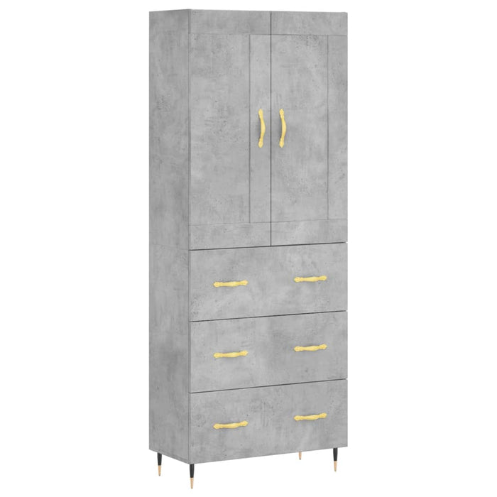 Credenza Grigio Cemento 69,5x34x180 cm in Legno Multistrato 3199733