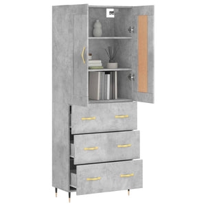 Credenza Grigio Cemento 69,5x34x180 cm in Legno Multistrato 3199733