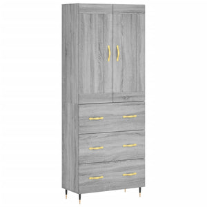 Credenza Grigio Sonoma 69,5x34x180 cm in Legno Multistrato 3199735