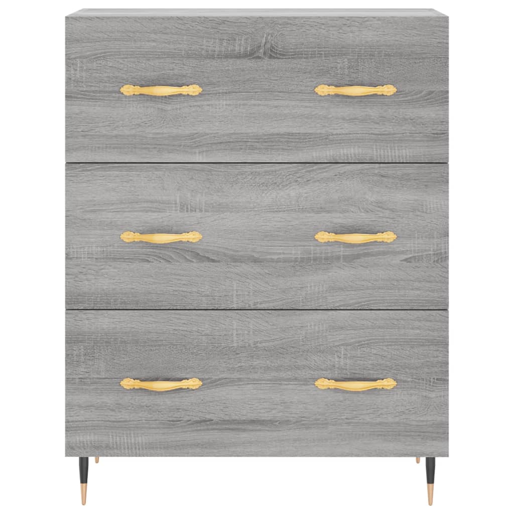 Credenza Grigio Sonoma 69,5x34x180 cm in Legno Multistrato 3199735