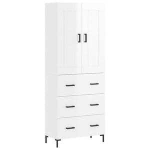 Credenza Bianco Lucido 69,5x34x180 cm in Legno Multistrato 3199747