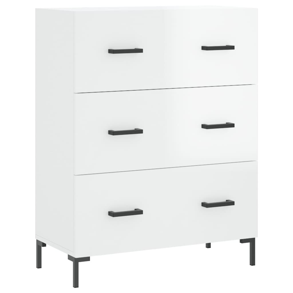 Credenza Bianco Lucido 69,5x34x180 cm in Legno Multistrato 3199747