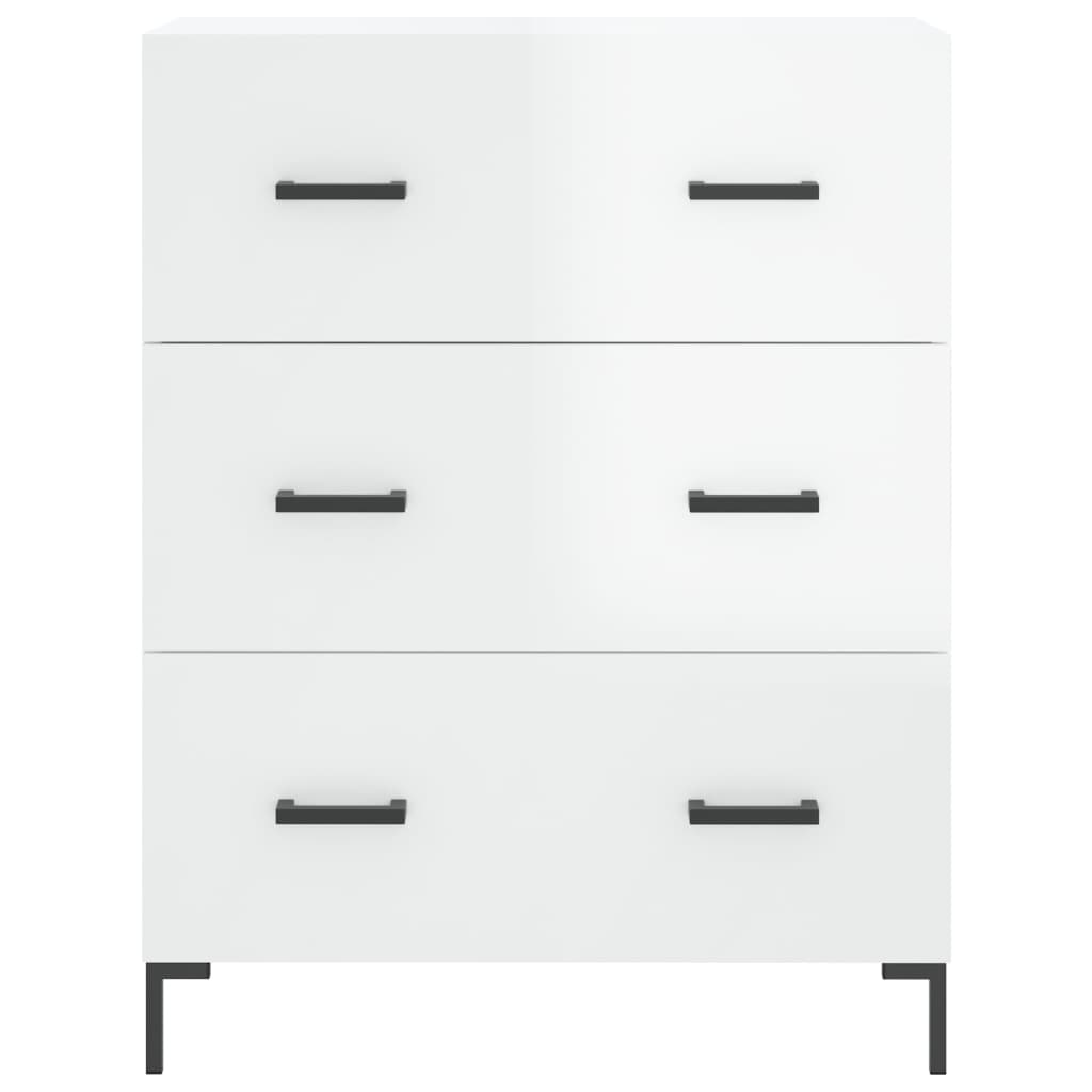 Credenza Bianco Lucido 69,5x34x180 cm in Legno Multistrato 3199747