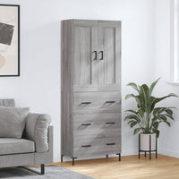 Credenza Grigio Sonoma 69,5x34x180 cm in Legno Multistrato 3199751