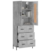 Credenza Grigio Cemento 69,5x34x180 cm in Legno Multistrato 3199757