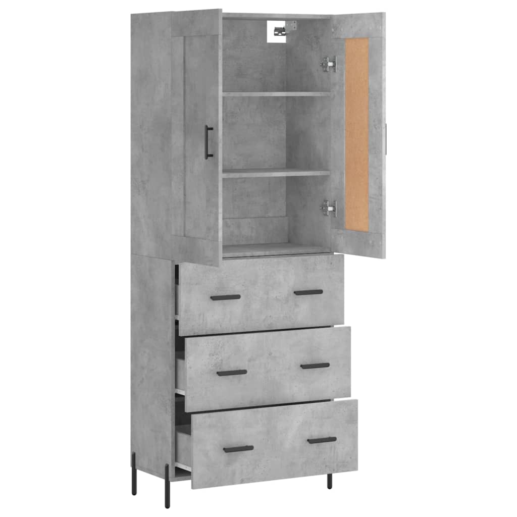 Credenza Grigio Cemento 69,5x34x180 cm in Legno Multistrato 3199757