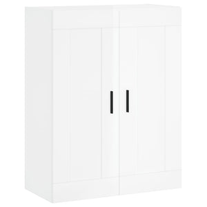 Credenza Bianco Lucido 69,5x34x180 cm in Legno Multistrato 3199763