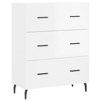 Credenza Bianco Lucido 69,5x34x180 cm in Legno Multistrato 3199763