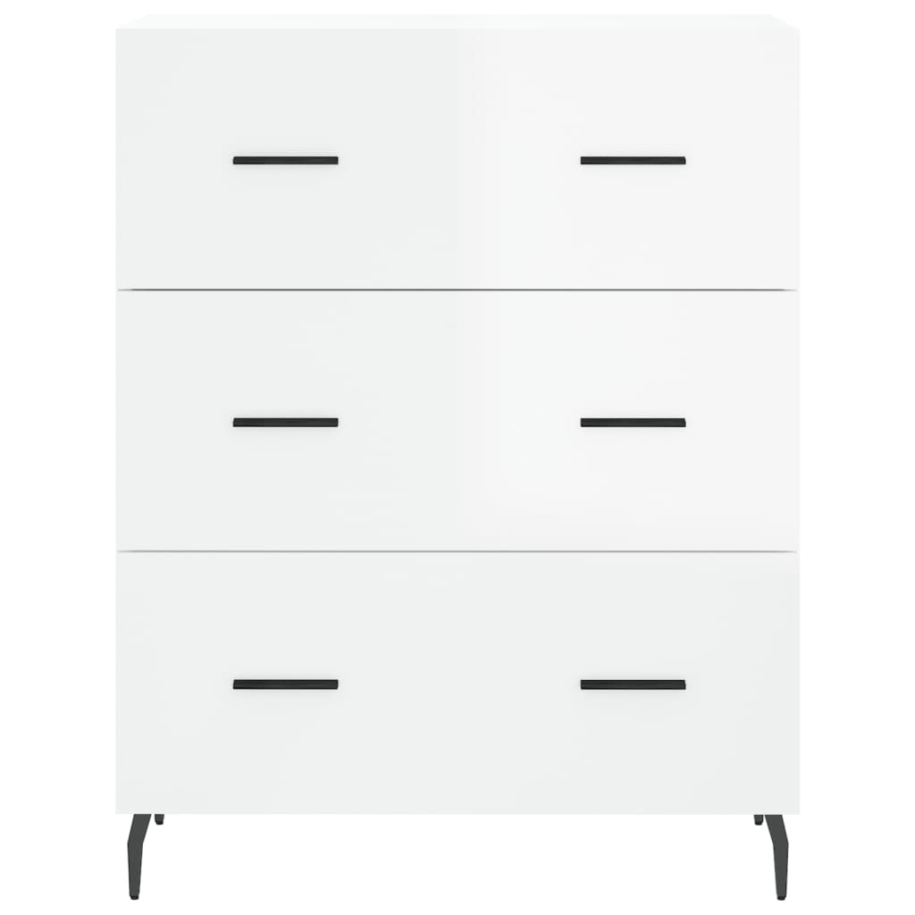 Credenza Bianco Lucido 69,5x34x180 cm in Legno Multistrato 3199763