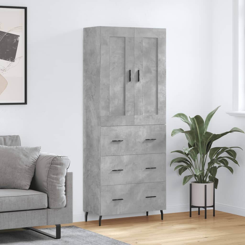 Credenza Grigio Cemento 69,5x34x180 cm in Legno Multistrato 3199765