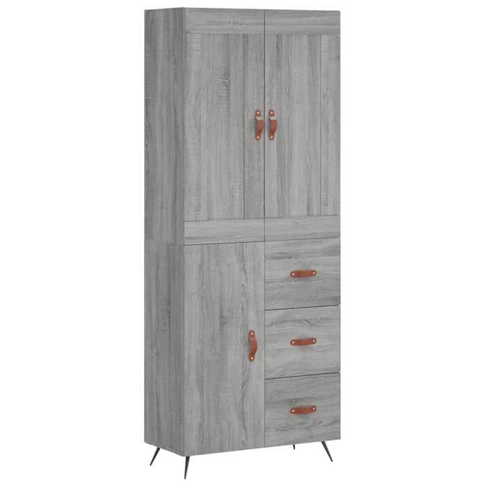 Credenza Grigio Sonoma 69,5x34x180 cm in Legno Multistrato 3199791