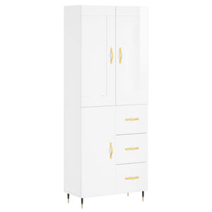 Credenza Bianco Lucido 69,5x34x180 cm in Legno Multistratocod mxl 131479