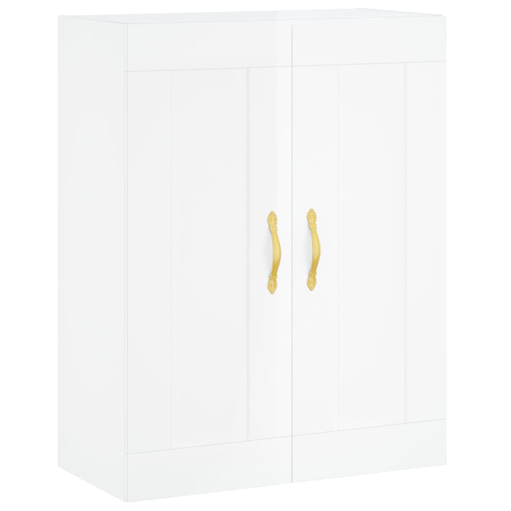 Credenza Bianco Lucido 69,5x34x180 cm in Legno Multistrato 3199795