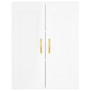 Credenza Bianco Lucido 69,5x34x180 cm in Legno Multistrato 3199795