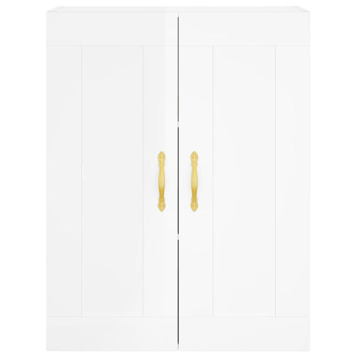 Credenza Bianco Lucido 69,5x34x180 cm in Legno Multistrato 3199795