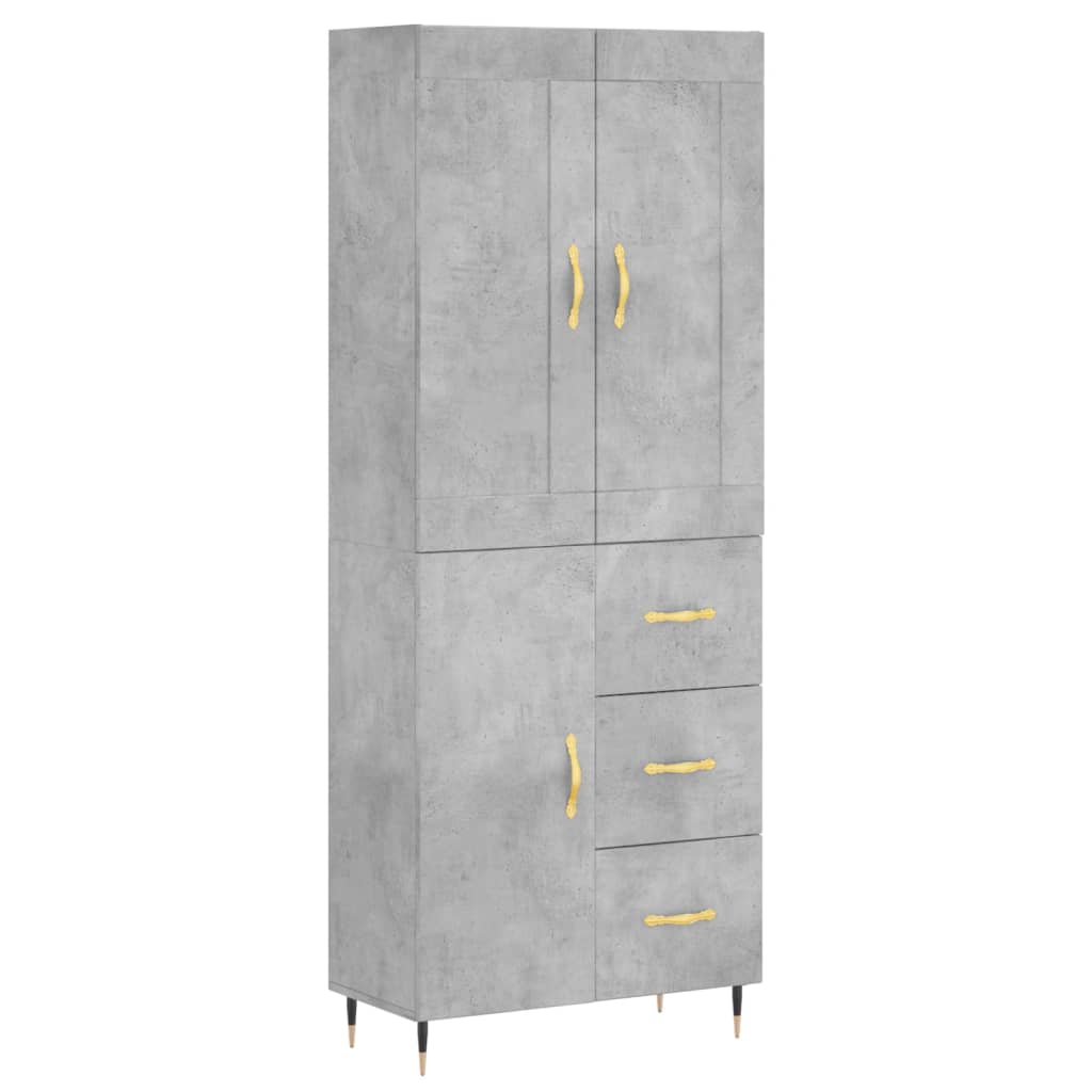 Credenza Grigio Cemento 69,5x34x180 cm in Legno Multistratocod mxl 131480