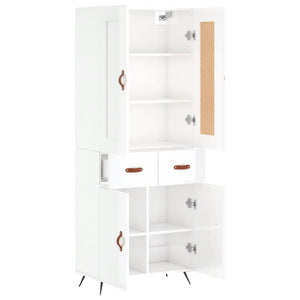 Credenza Bianco Lucido 69,5x34x180 cm in Legno Multistrato 3199851