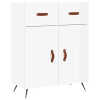 Credenza Bianco Lucido 69,5x34x180 cm in Legno Multistrato 3199851