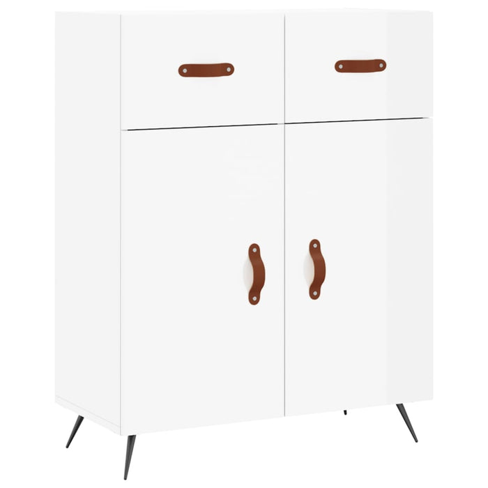 Credenza Bianco Lucido 69,5x34x180 cm in Legno Multistrato 3199851