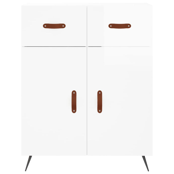 Credenza Bianco Lucido 69,5x34x180 cm in Legno Multistrato 3199851