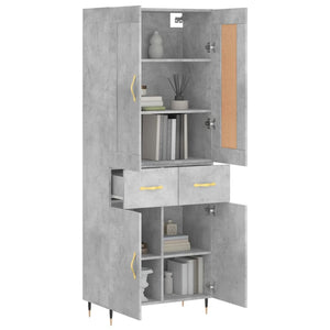 Credenza Grigio Cemento 69,5x34x180 cm in Legno Multistrato 3199861