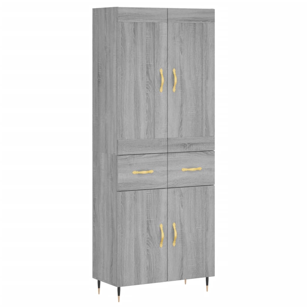 Credenza Grigio Sonoma 69,5x34x180 cm in Legno Multistrato 3199863