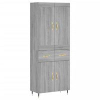 Credenza Grigio Sonoma 69,5x34x180 cm in Legno Multistrato 3199863