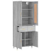 Credenza Grigio Sonoma 69,5x34x180 cm in Legno Multistrato 3199863