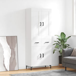 Credenza Bianco Lucido 69,5x34x180 cm in Legno Multistratocod mxl 102089