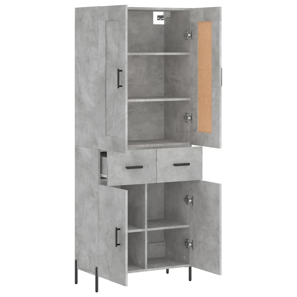 Credenza Grigio Cemento 69,5x34x180 cm in Legno Multistrato 3199885